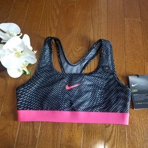 Nike Girls' Sports Bra Black/Pink Size M